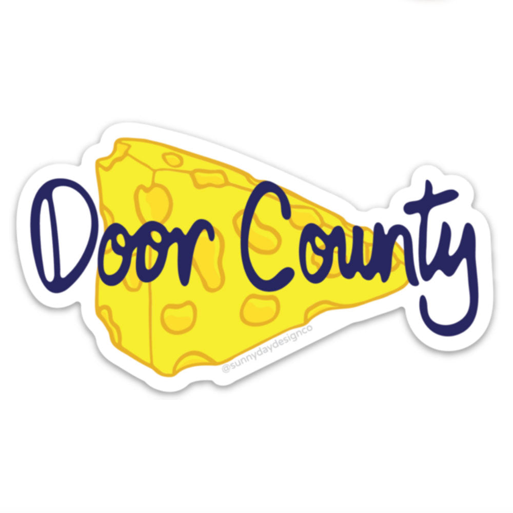 Yellow Door County cheese fun vinyl magnet by Sunny Day Designs.