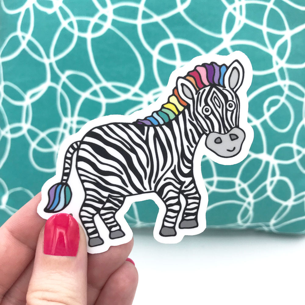 Colorful Cute Zippy Zebra Vinyl Sticker Donation With Purchase To NORD Rare Disease Sticker Sunny Day Designs