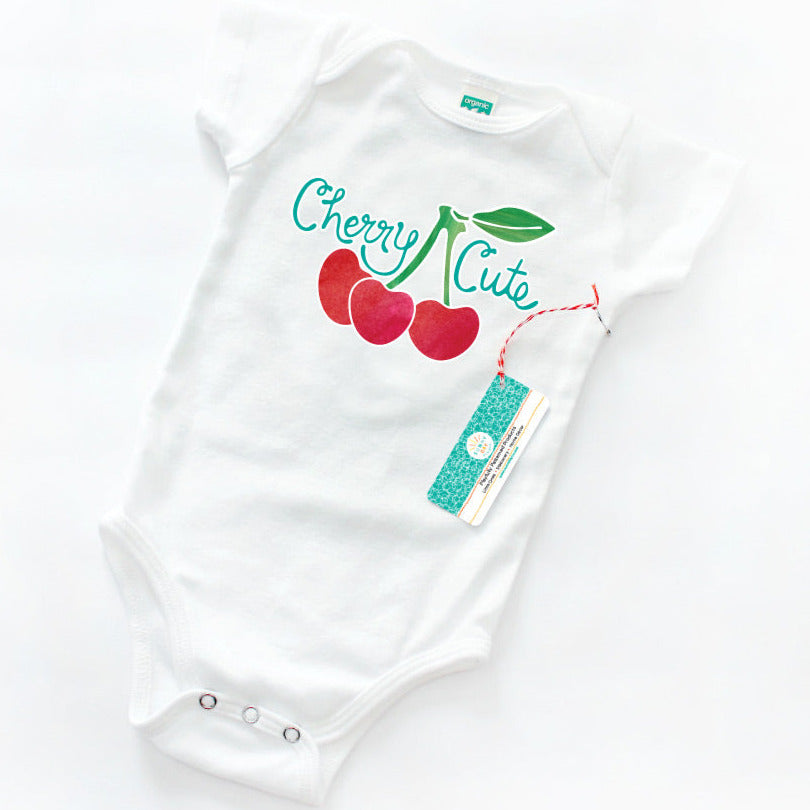 Cherry Cute Baby Onesie Organic Cotton