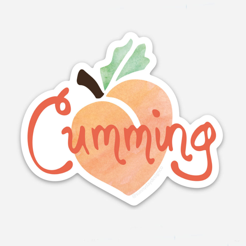 Cumming, GA Peach Vinyl Sticker, Realtor Gift, Georgia-Themed