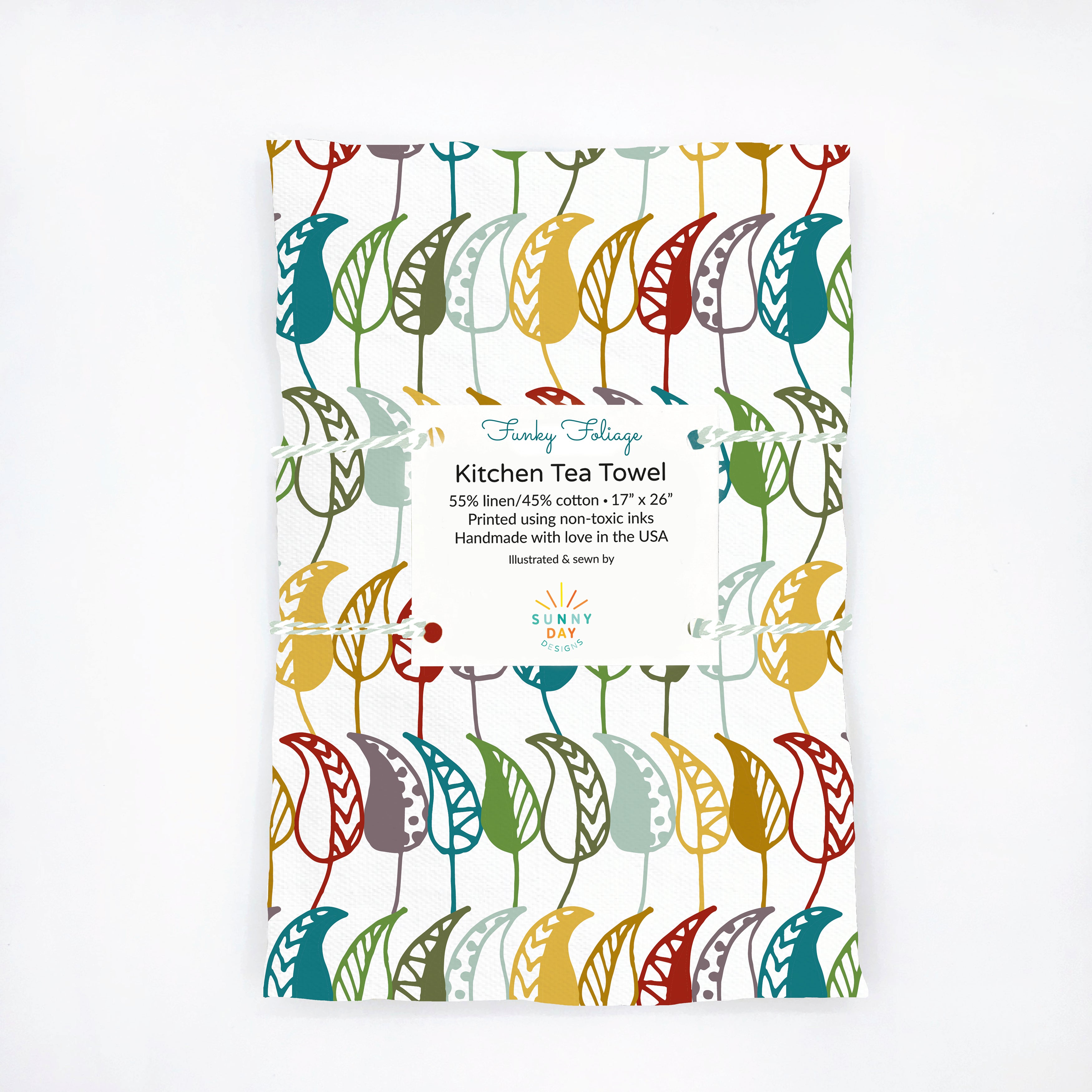 Printed Kitchen Dish Towel Featuring Fall Leaves - Fun and Eco-Friendly –  Sunny Day Designs