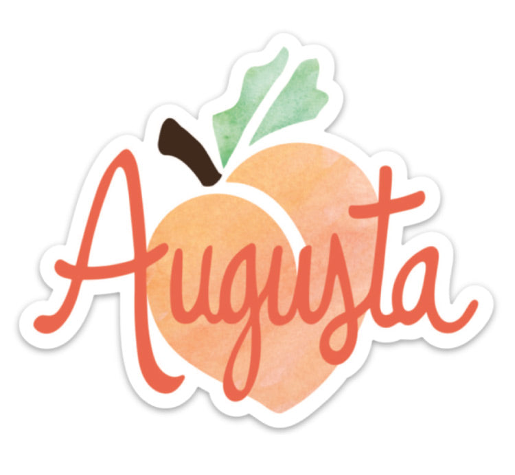 Augusta Georgia Peach Fun Sticker Laptop Sticker Durable And Cute Sunny Day Designs