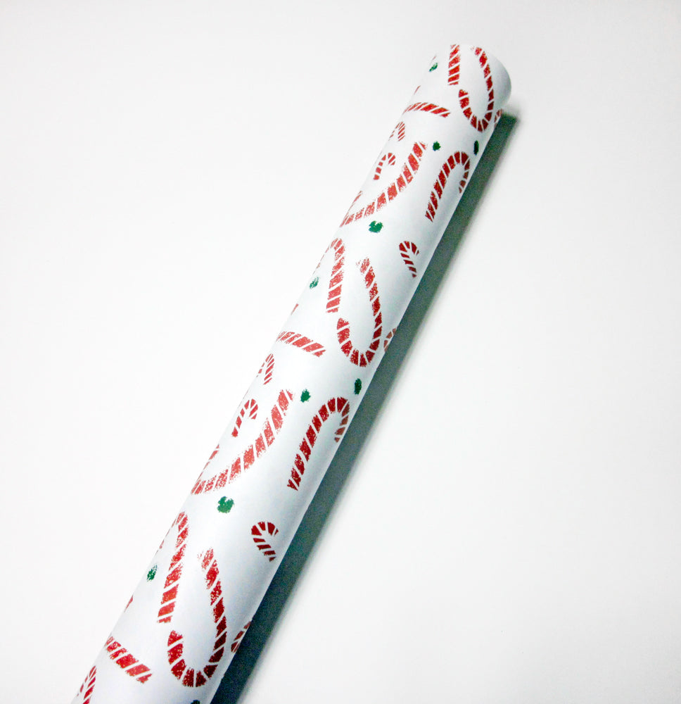 Candy Cane Wrapping Paper, Christmas Gift Wrap, Eco-friendly Holiday ...