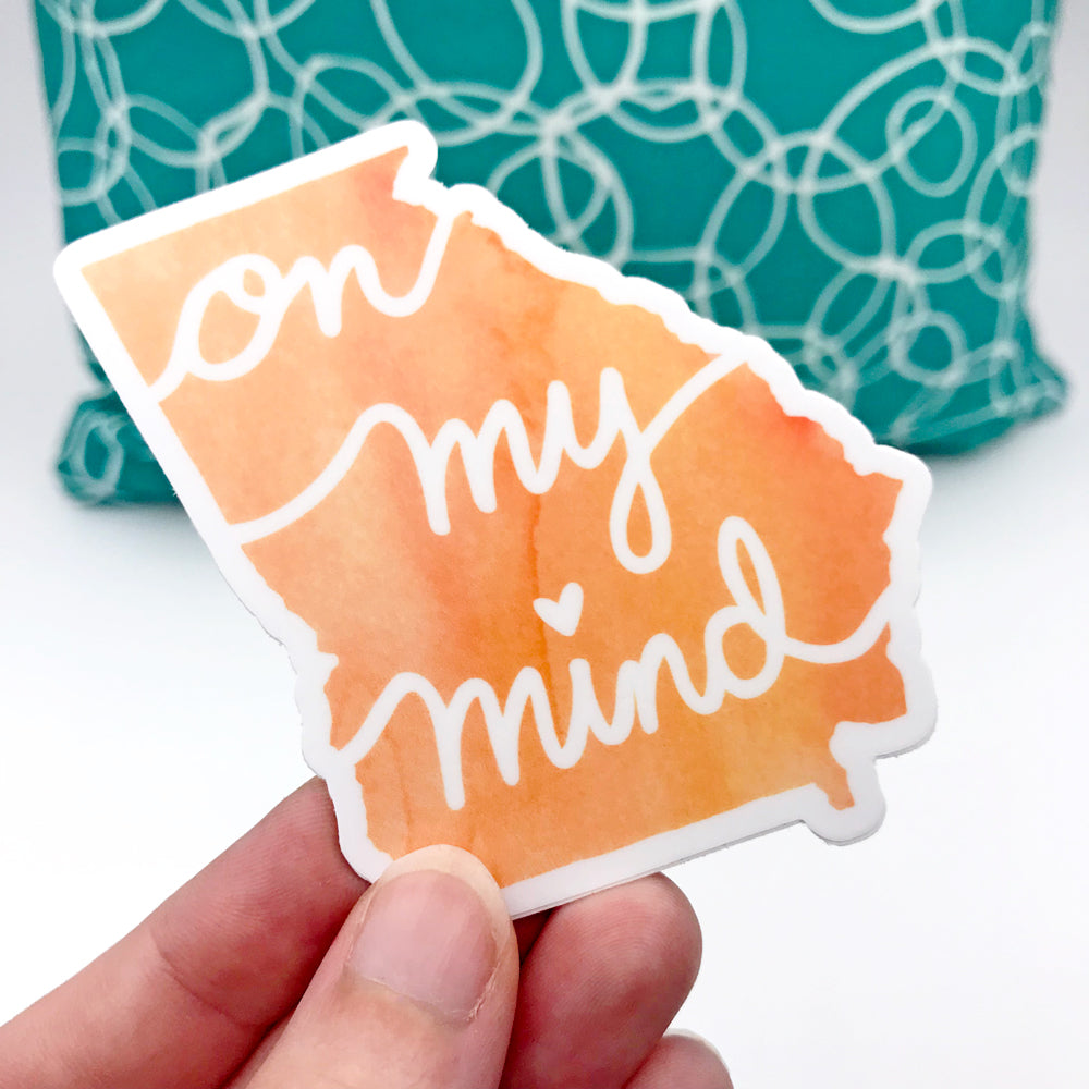 Georgia On My Mind Orange Peach Fun Sticker by Sunny Day Designs