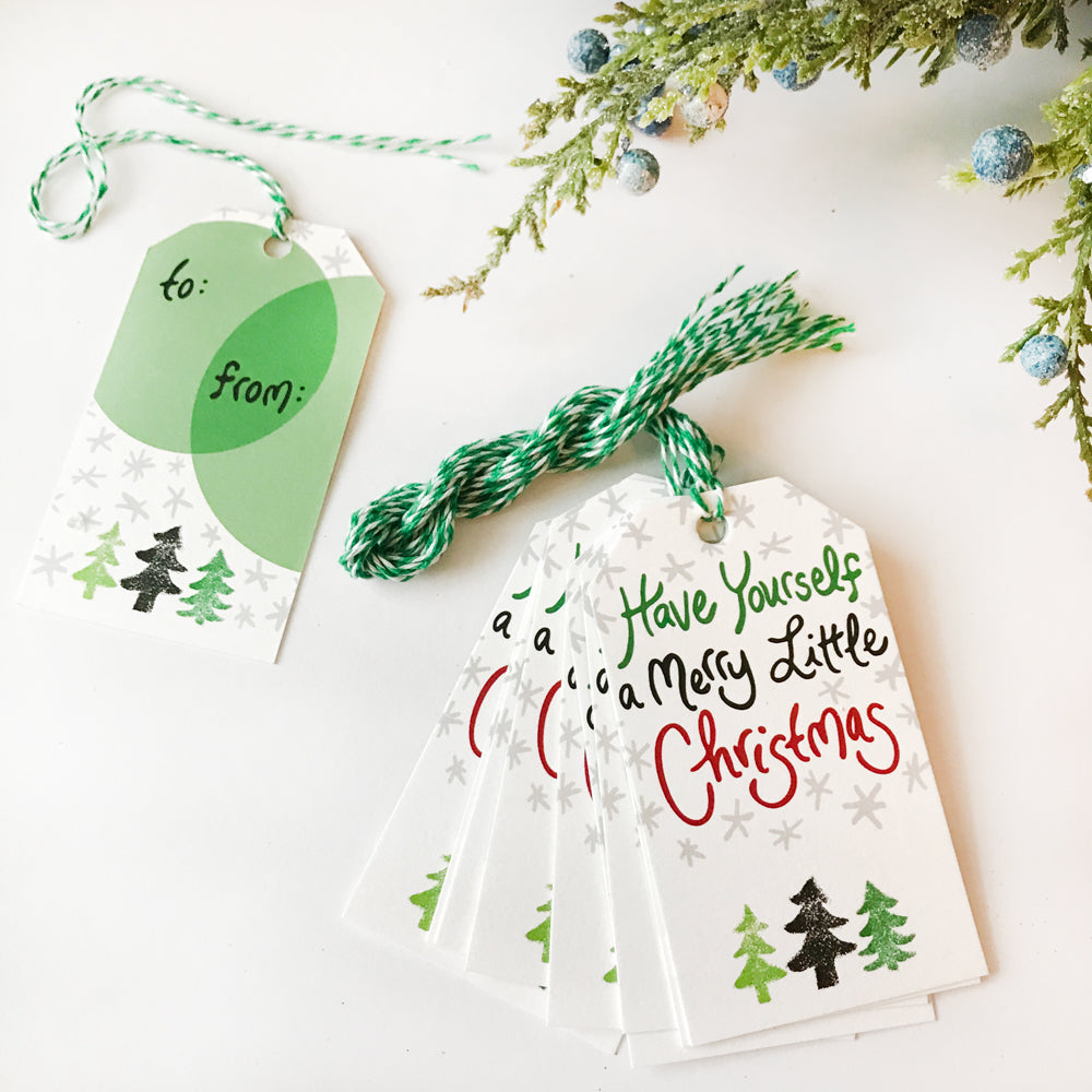 Christmas Gift Tag Set of Gift Tags Holiday Gift Tags Watercolor Christmas  Gift Tag With Silk String Santa Gift Tag, Tag for Present 