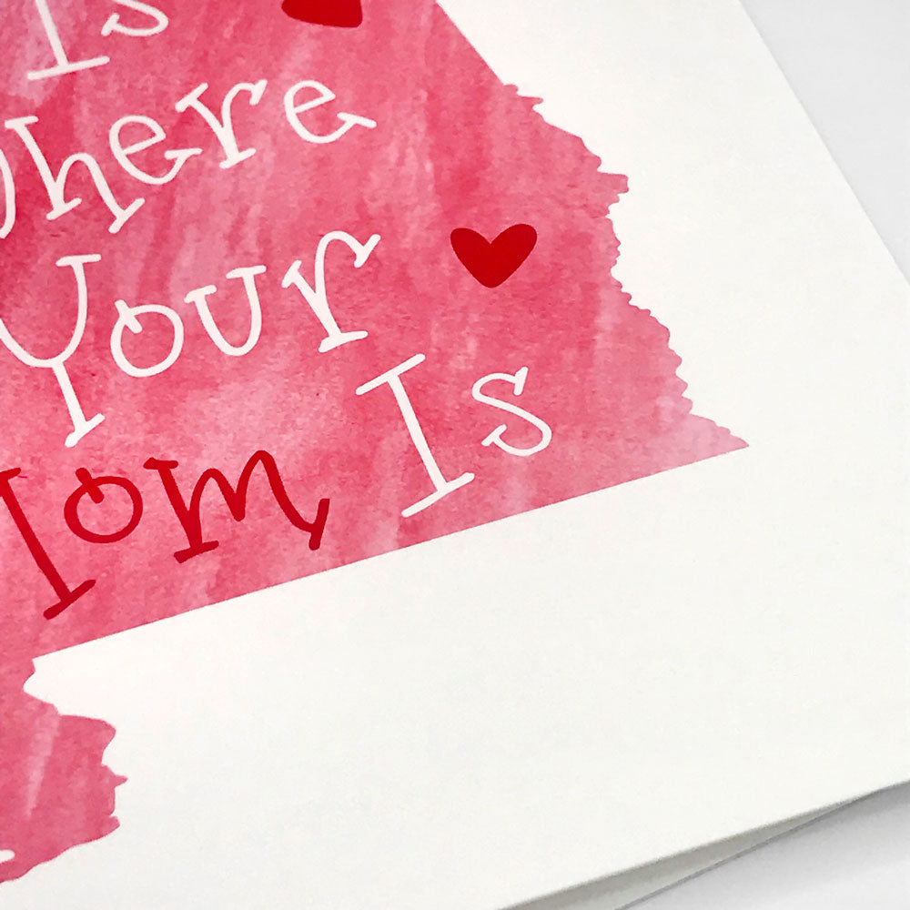 Close Up Image of Pink Watercolor Texture on Alabama Mom Art Print