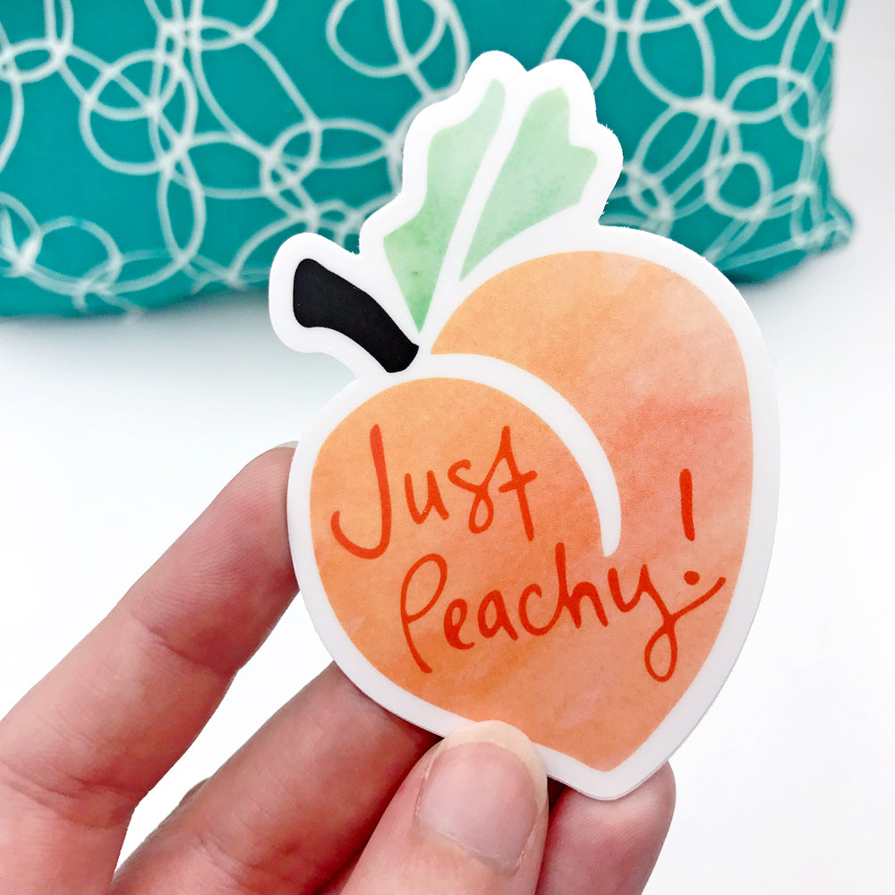 Just Peachy Vinyl Peach Fun Sticker Laptop Decal Sarcastic Gift For Georgia Peach Sunny Day Designs