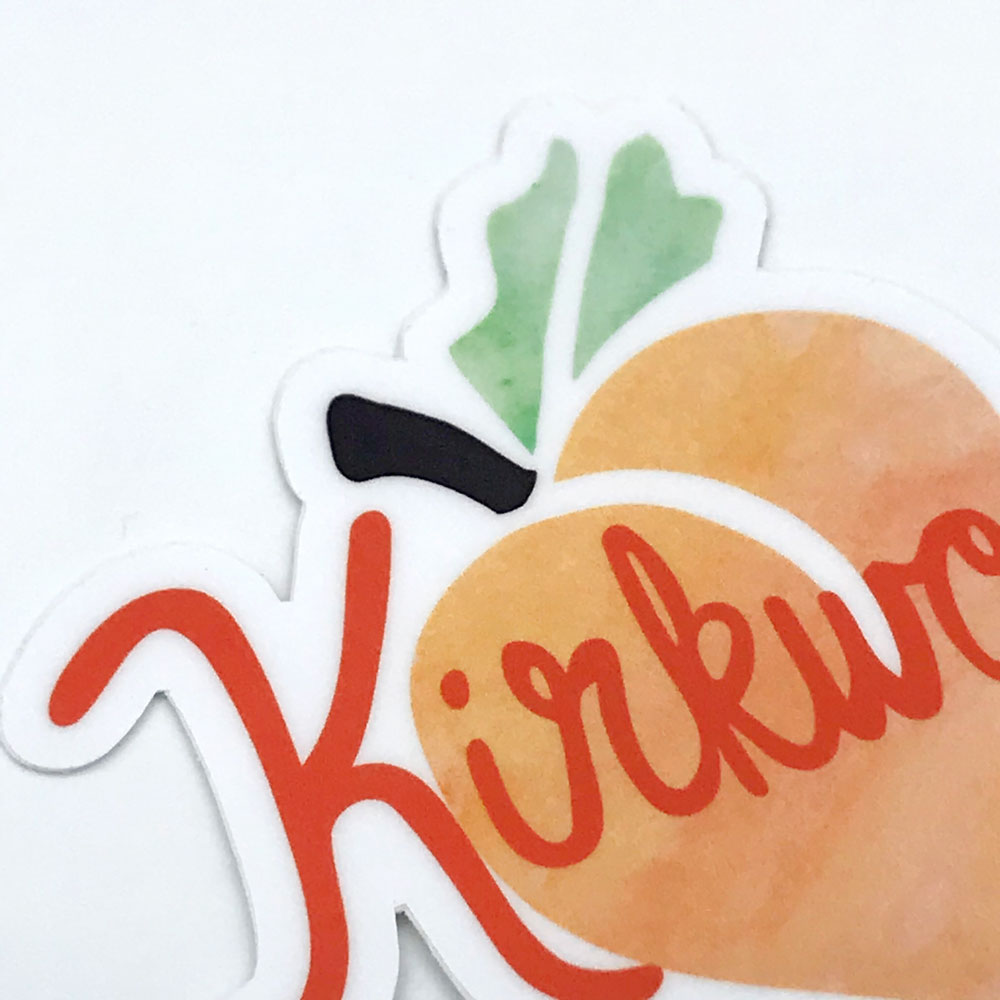 Kirkwood Peach Vinyl Sticker Close Up Fun Laptop Sticker Atlanta Neighborhood Gift Sunny Day Designs