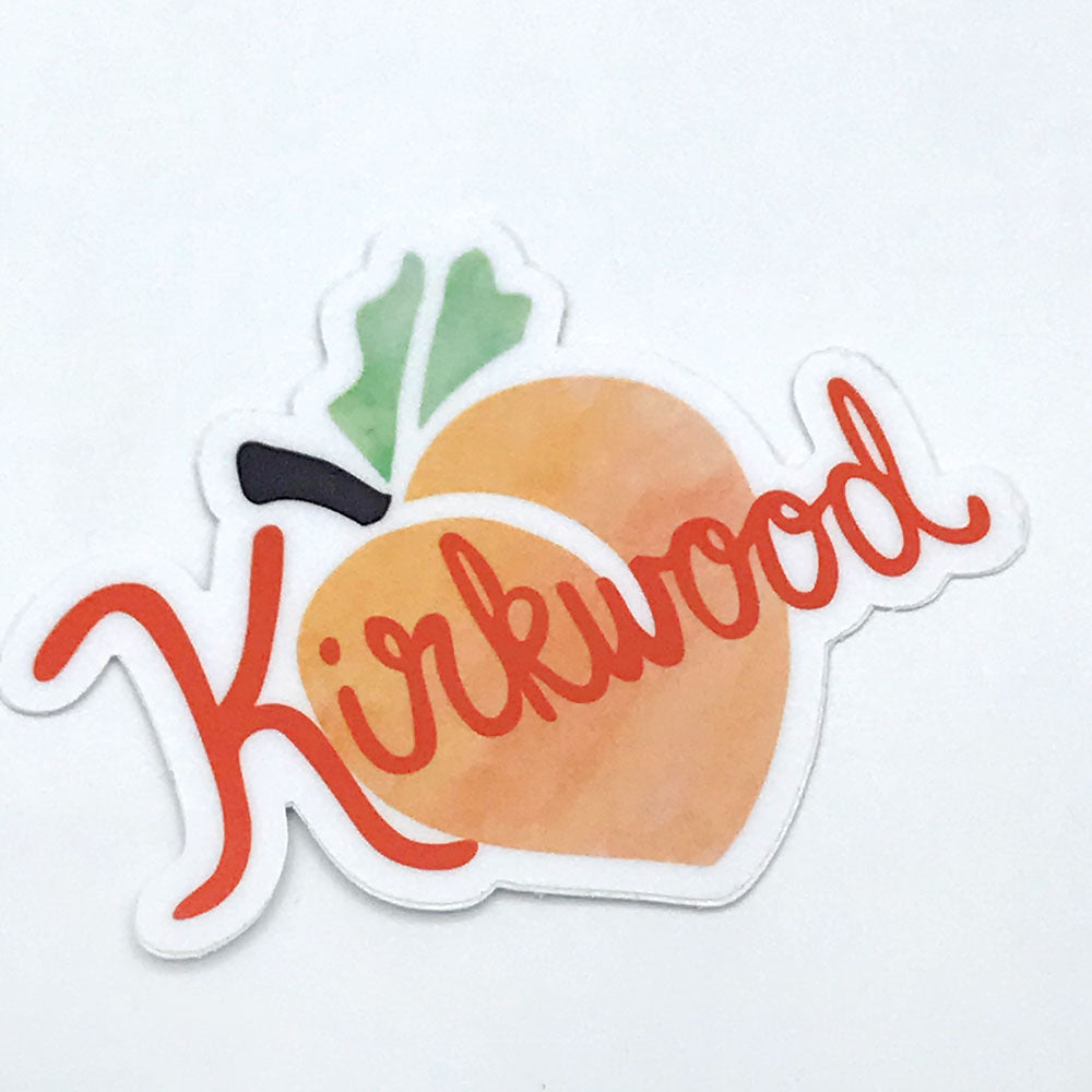 Kirkwood Atlanta Neighborhood Sticker Fun Peach Vinyl Sticker Sunny Day Designs