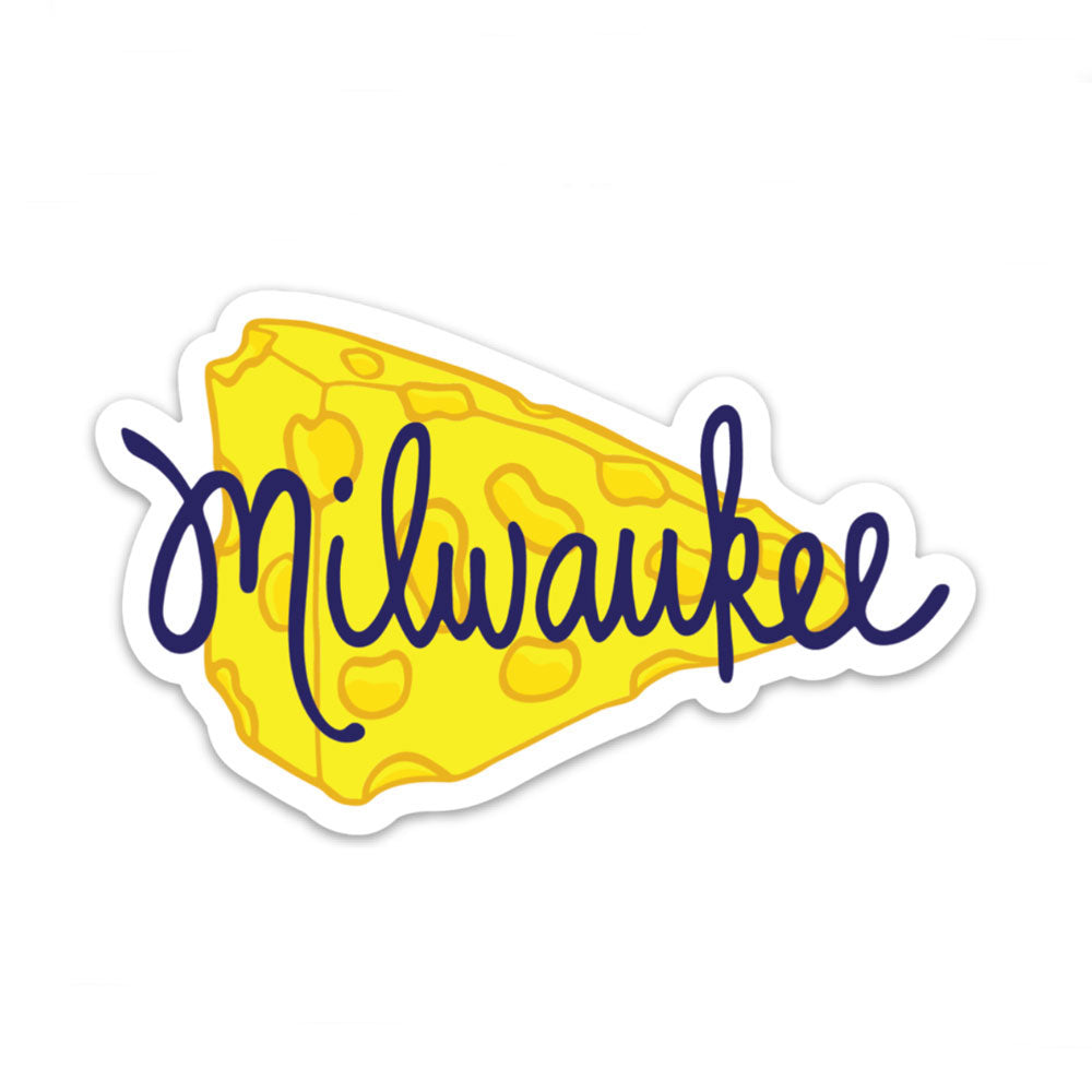 Milwaukee Wisconsin Yellow Cheese Vinyl Sticker Fun Sticker Gift Sunny Day Designs