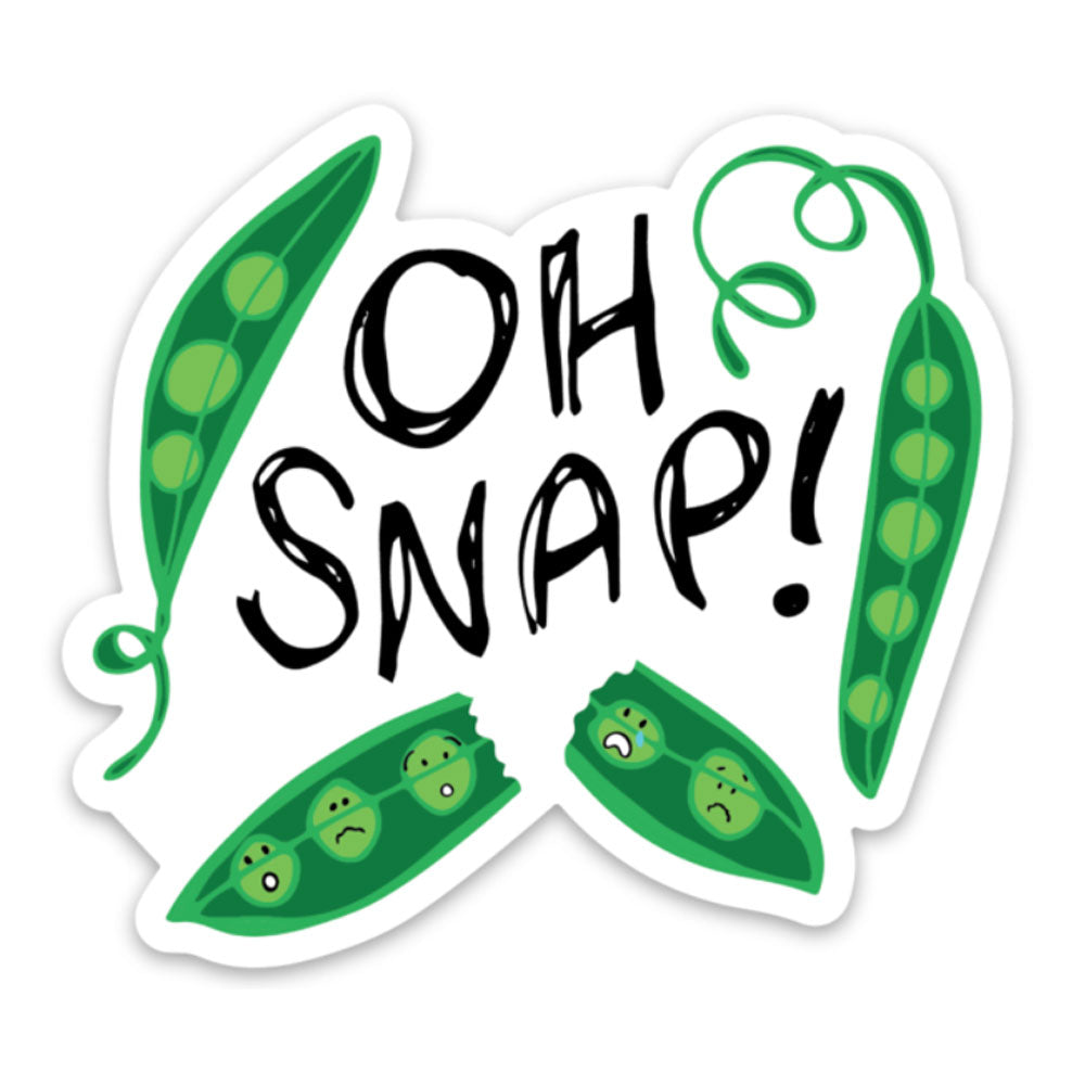 Oh Snap! Peas vinyl Sticker Cute Green Pea Pod Vegetable Laptop Sticker Sunny Day Designs