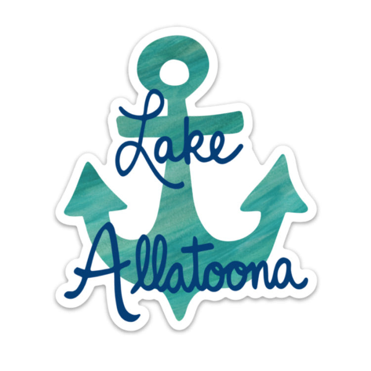nautical blue anchor magnet on white background with lake allatoona text