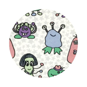 Friendly Monsters Printed Reusable Facial Rounds for Makeup Remover Wipes. 