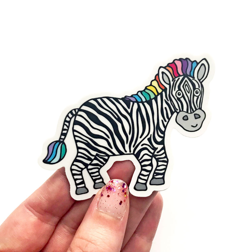 Cute Zippy Zebra Rare Disease Support Gift Vinyl Sticker Laptop NORD Show Your Stripes Sunny Day Designs